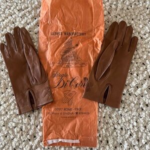 Sergio Di Cori Brown Leather Gloves